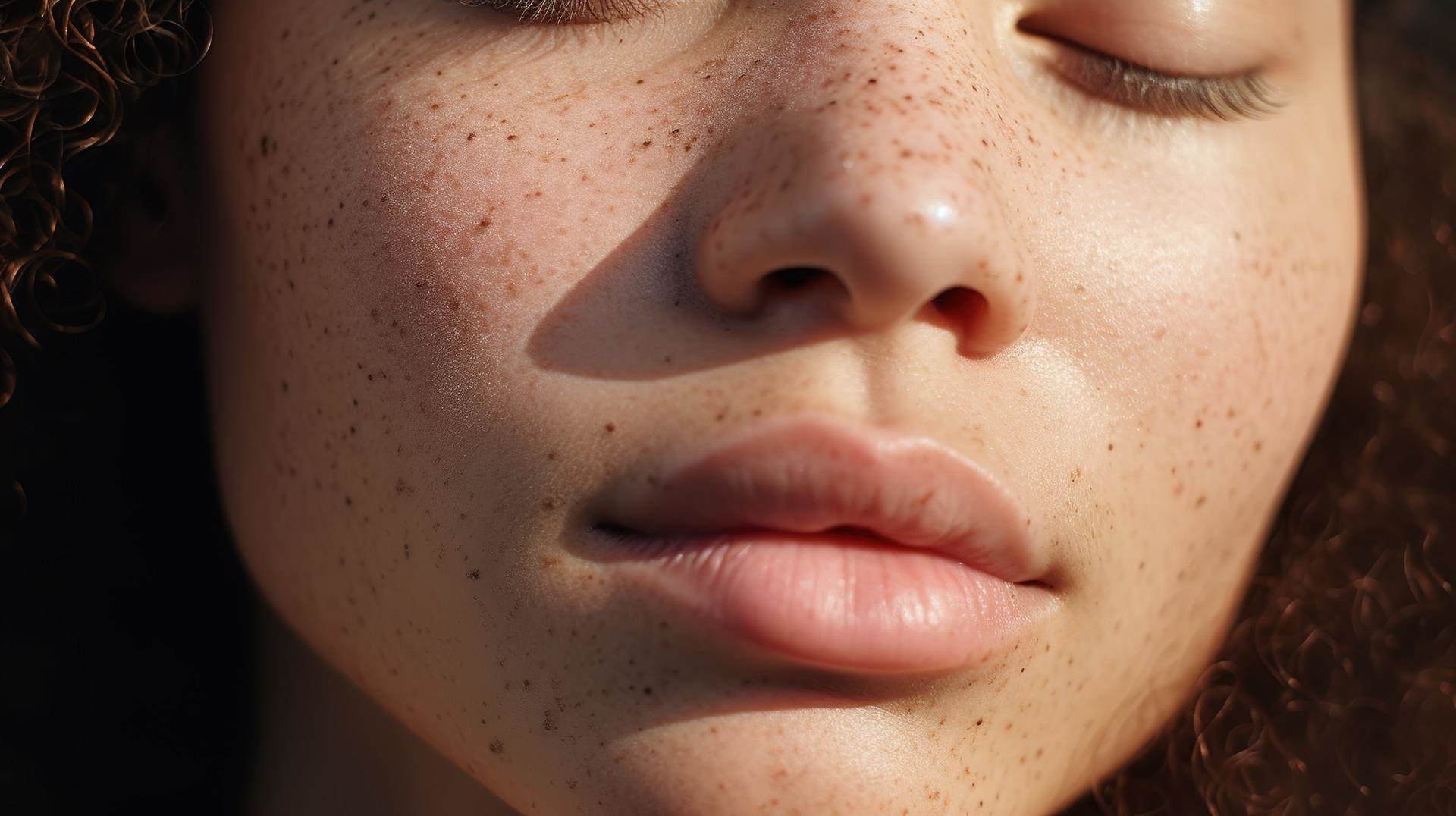 Women with soft, healthy skin and freckles