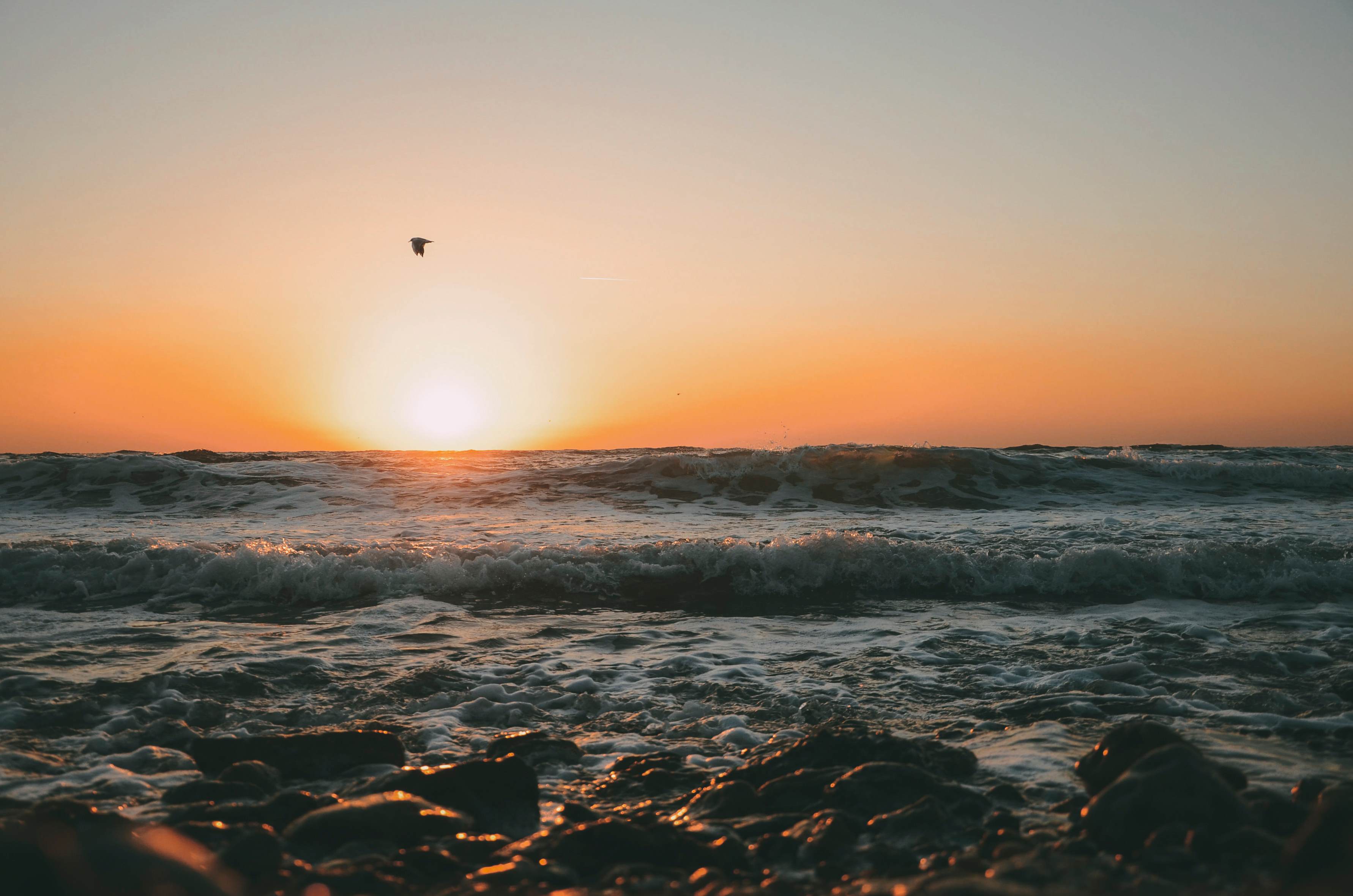 sun set over the sea