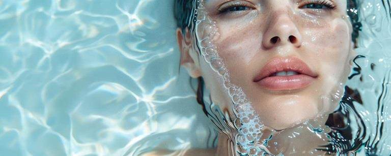 woman in swimming pool