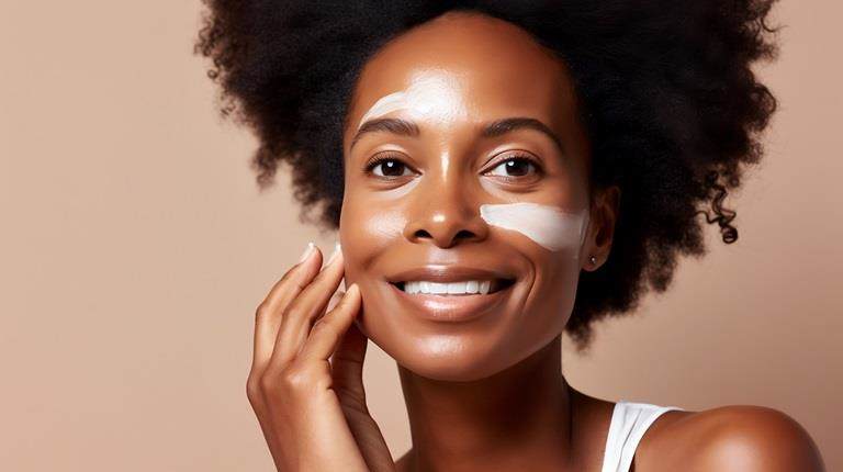 Women apply products to skin