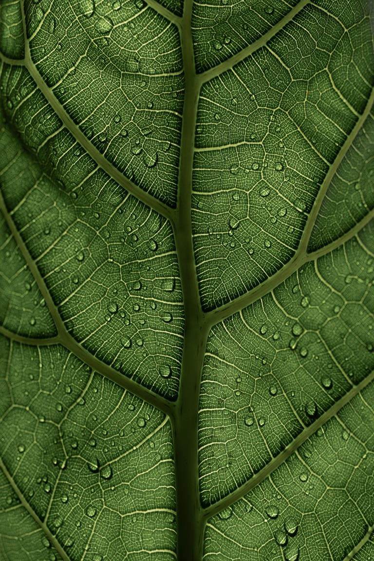 close up shot of leaf cuticles