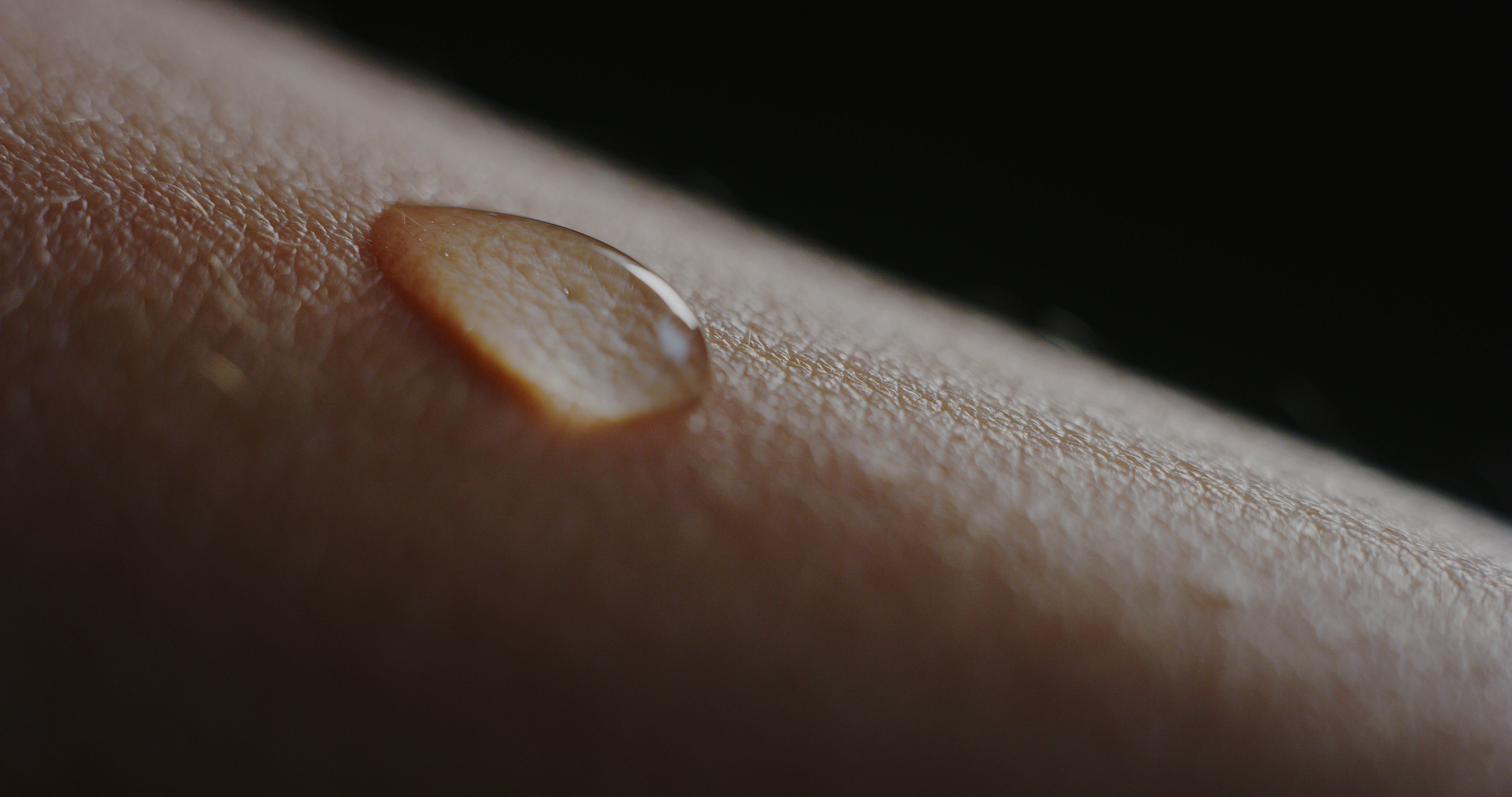 Water droplet on skin