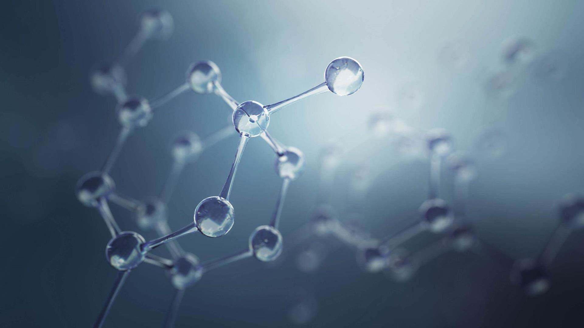 matrixyl background of a 3d illustration of molecule model